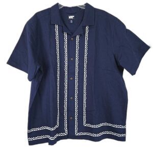 LAND'S END Men's Short Sleeve Linen Hawaiian Camp Collar Shirt XL NWOT